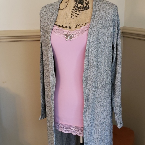 1 sm left - Ribbed Shimmer Cardigan - Picture 5 of 6